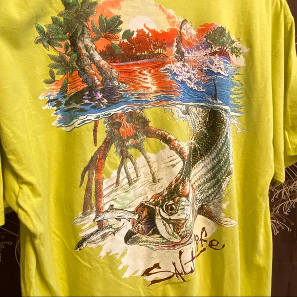 SOLD NWT SALT LIFE Sunrise Tarpon Graphic Short Sleeved T-Shirt shirt Large L - Picture 3 of 8